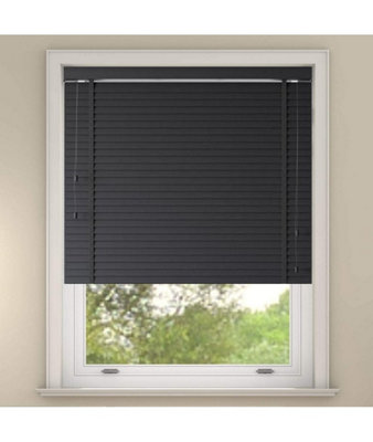 Faux Wood Venetian Blind with tapes 160cm Drop 135cm Wide Slate