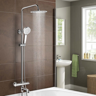Fawley Round Thermostatic Shower Kit with Bath Filler