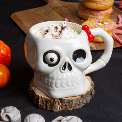 Fax Potato - Halloween Stoneware Skull Mugs - 750ml - Pack of 4