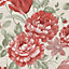 Fayre Floral Wallpaper Red / Cream Muriva 194303