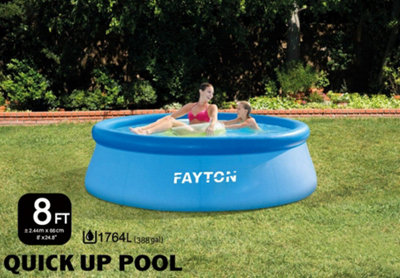 Fayton Large Family Paddling Pool Easy Set 8FT
