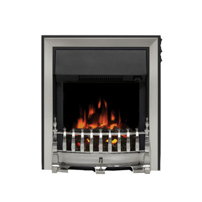 Fazer Chrome Inset Electric Fire with Spacer Frame