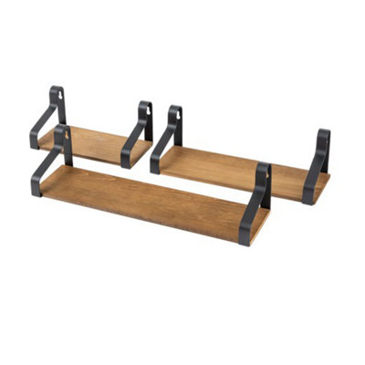 FBL2 Set of 3 Shelves LOFT Black 430-330-230mm Pine Wood