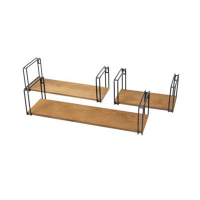 FBL4 Set of 3 Shelves LOFT Black 430-330-230mm Pine Wood