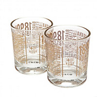 FC Barcelona Whiskey Glass Set (Pack of 2) Clear (One Size)