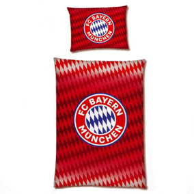 FC Bayern Munich Crest Duvet Cover Set Red/White (Single)