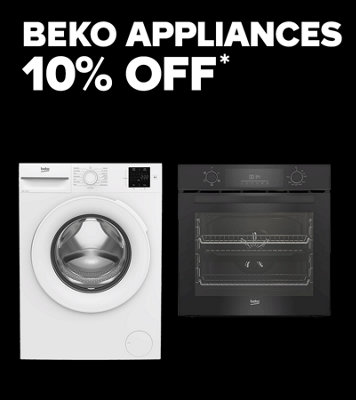 Shop 10% off Beko appliances. Includes Beko Built-in Single Fan Electric Oven and Beko 8kg Freestanding 1200rpm Washing machine. Terms & conditions apply, see the *Promotional terms & conditions at the end of the page.