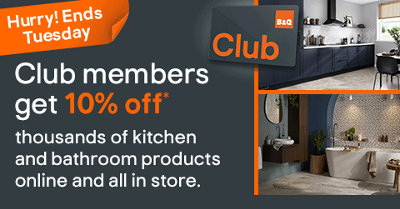 10% off club members on Kitchen and Bathroom products. Use club card in basket or click to join now. For terms and conditions see the link under Products, in the footer.