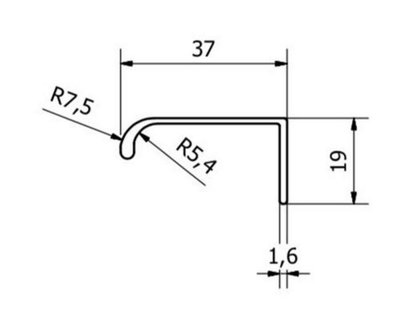 FE8, profile handle, L148, black