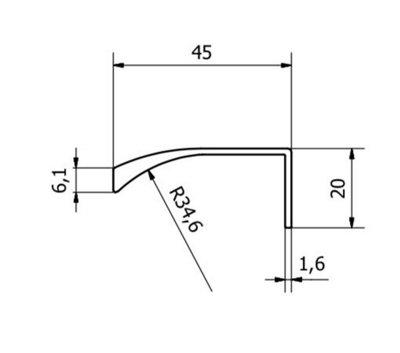 FE9, profile handle, L148, black