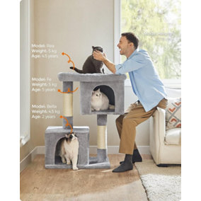 Feandrea Cat Tree, 101 cm Cat Tower, XL, Cat Condo for Extra Large Cats up to 20 kg, Large Cat Perch, 2 Cat Caves, Scratching Post