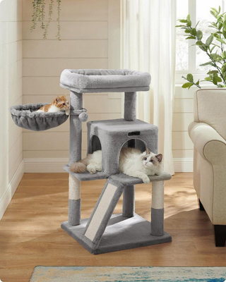 FEANDREA Cat Tree, Cat Tower, Cat Condo, Scratching Board, Light Grey PCT51W