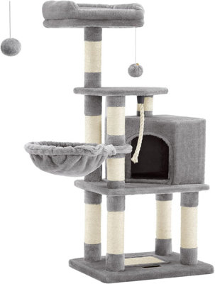 Feandrea Cat Tree, Cat Tower for Indoor Cats, 110 cm, Light Grey PCT260W01