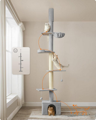FEANDREA Ceiling-High Cat Complex, Adjustable Tower with Multiple ...