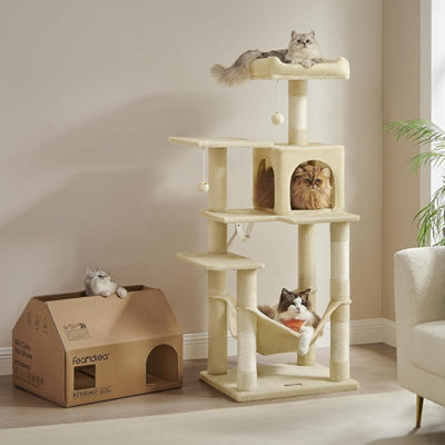 FEANDREA Complete Cat Activity Center, Multi-Feature Tower with ...