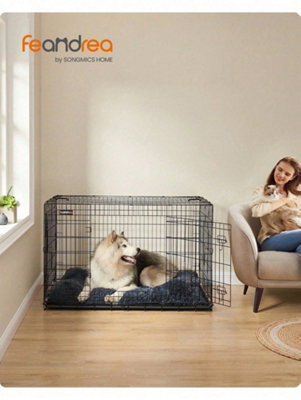 Picture of Feandrea Dog Crate Dog Cage, 53 Inch Foldable Puppy Pet Cage Puppy Dog ...