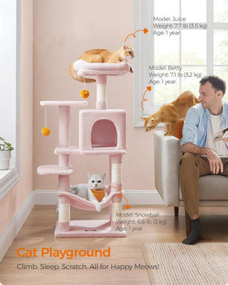 Pink cat tower best sale