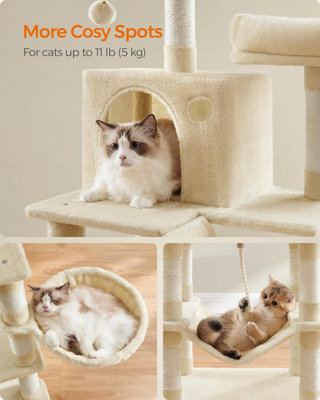 Feandrea Large Cat Condo, Tall with Scratching Posts and Ramp
