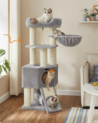 Feandrea Large Cat Tree, Cat Tower for Large Cats, 141 cm Cat Condo with Thick Scratching Posts, Perch, Tunnel, Removable Washable Price Comparisons | Compare The Build