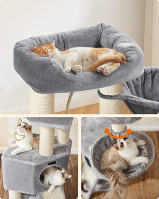 Feandrea Large Cat Tree Cat Tower for Large Cats 141 cm Cat Condo with Thick Scratching