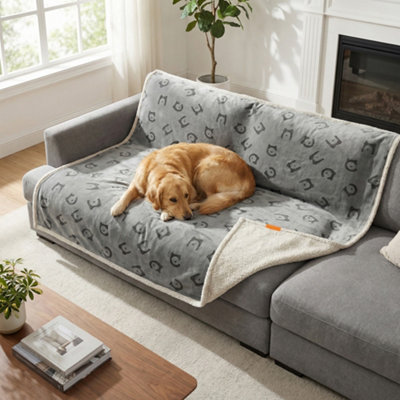 FEANDREA Waterproof Dog Blanket, Sherpa Fleece Pet Blanket