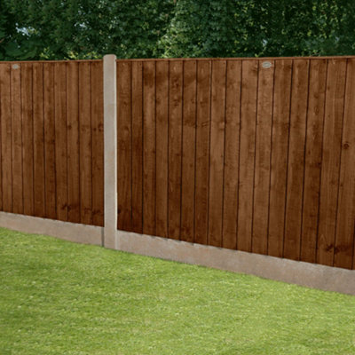 Feather Edge Fencing Boards Pressure Treated Brown 125mm Wide x 0.9m Pack of 10