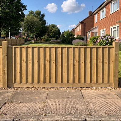 Feather Edge Wooden Garden Fence Panel 5 Pack 6ft x 2ft Treated Fully ...