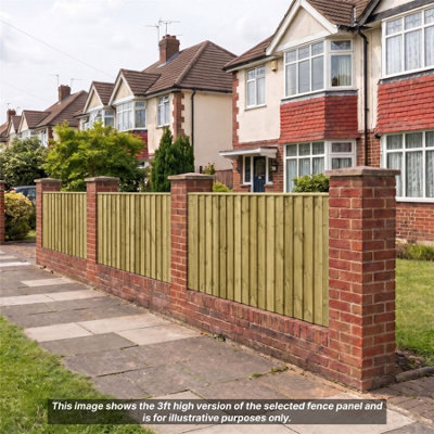 Feather Edge Wooden Garden Fence Panel 5 Pack 6ft x 2ft Treated Fully ...