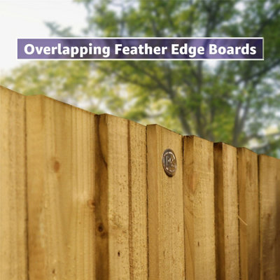 Feather Edge Wooden Garden Gate Arch Top H.180 cm x W.105 cm Fully ...