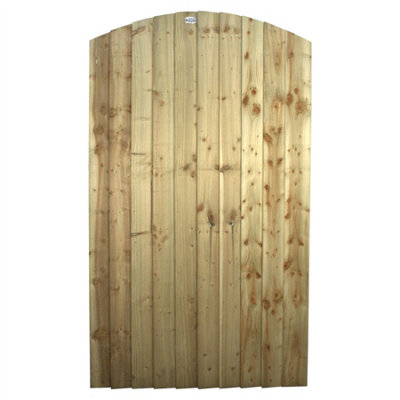 Feather Edge Wooden Garden Gate Arch Top H.180 cm x W.105 cm Fully ...