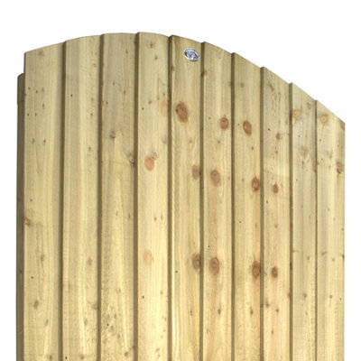 Feather Edge Wooden Garden Gate Arch Top H.180 cm x W.105 cm Fully ...