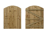 Featheredge arch top , Wooden garden and side gate (v3)(H-1200, W-1000, natural (light green) finish)