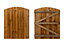 Featheredge arch top , Wooden garden and side gate (v3)(H-900, W-1425, brown finish)