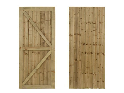 Featheredge wooden garden and side gate, fully framed and capped (v2)(H-1500, W-1025, natural (light green) finish)