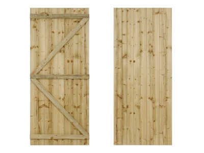 Featheredge wooden garden and side gate (v1) (H-1500, W-1000, natural (light green) finish)