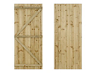 Featheredge wooden garden and side gate (v1) (H-1500, W-1525, natural (light green) finish)
