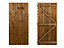 Featheredge wooden garden and side gate (v1) (H-1800, W-1500, brown finish)