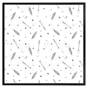 Feathers and arrows in boho style (Picutre Frame) / 12x12" / Black