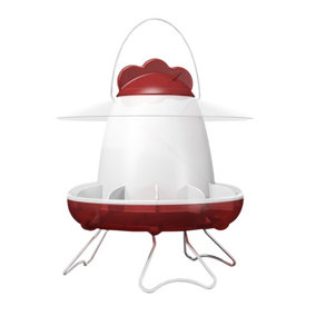 Feathers & Beaky Chicken Feeder Red/White (One Size)