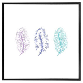 Feathers (Picutre Frame) / 12x12" / Grey