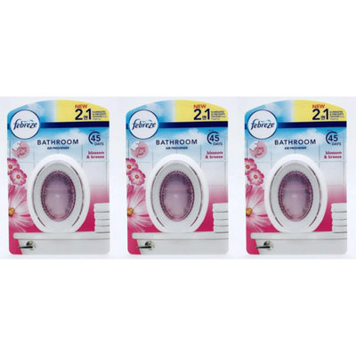 Febreze 2in1 Bathroom / Small Spaces Air Freshener Blossom & Breeze 7.5 ml. (Pack of 3)