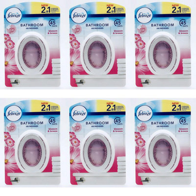 Febreze 2in1 Bathroom / Small Spaces Air Freshener Blossom & Breeze 7.5 ml. (Pack of 6)