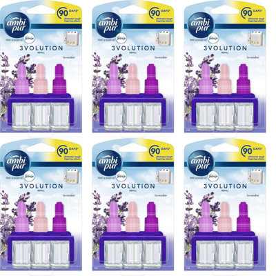 Febreze Ambi Pur 3Volution Plug In Refill Lavender, 20 ml (Pack of 6)