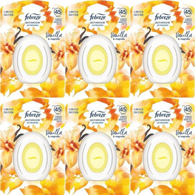 Febreze Bathroom Air Freshener Vanilla & Mangolia Pack of 6