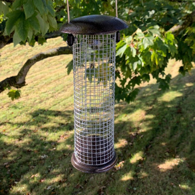 Feeding Station Set of 4 Hanging Bird Feeders Seed, Nut, Fatball & Suet Block