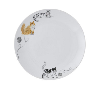 Feline Friends Animal Print Porcelain Dinner Plate