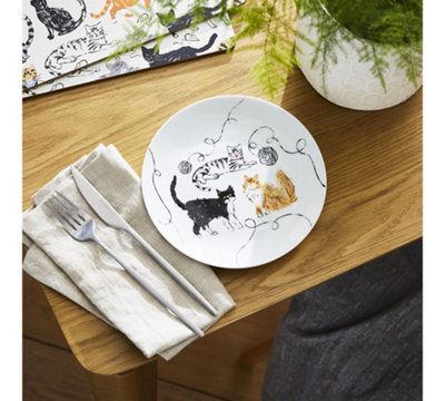 Feline Friends Animal Print Porcelain Side Plate