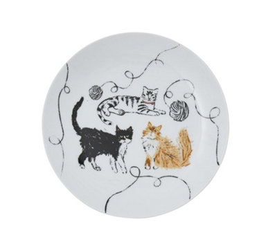 Feline Friends Animal Print Porcelain Side Plate