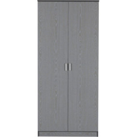 Felix 2 Door Wardrobe Grey with Shelf