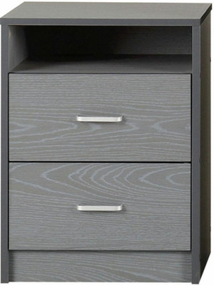 Felix 2 Drawer Bedside in Grey